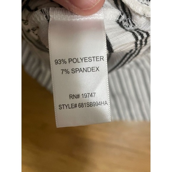 Counterparts Women's XL Striped Batwing Sleeve Top Ribbed Knit Stretch Relaxed - Picture 4 of 5